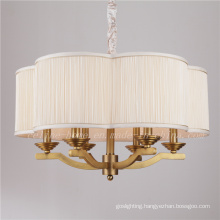 Brass Color Iron Pendant Lamp with Fabric Shade (SL2060-6)